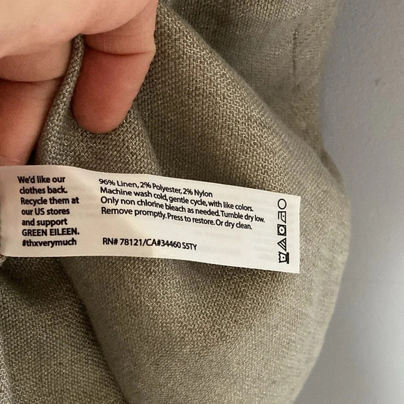 Eileen Fisher Twinkle Metallic  Linen Mini Slip Dress small petite Style #SOTY-2 - Picture 7 of 11